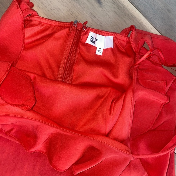 Peyton Ruffle Cami Dress In Poppy - Picture 7 of 7